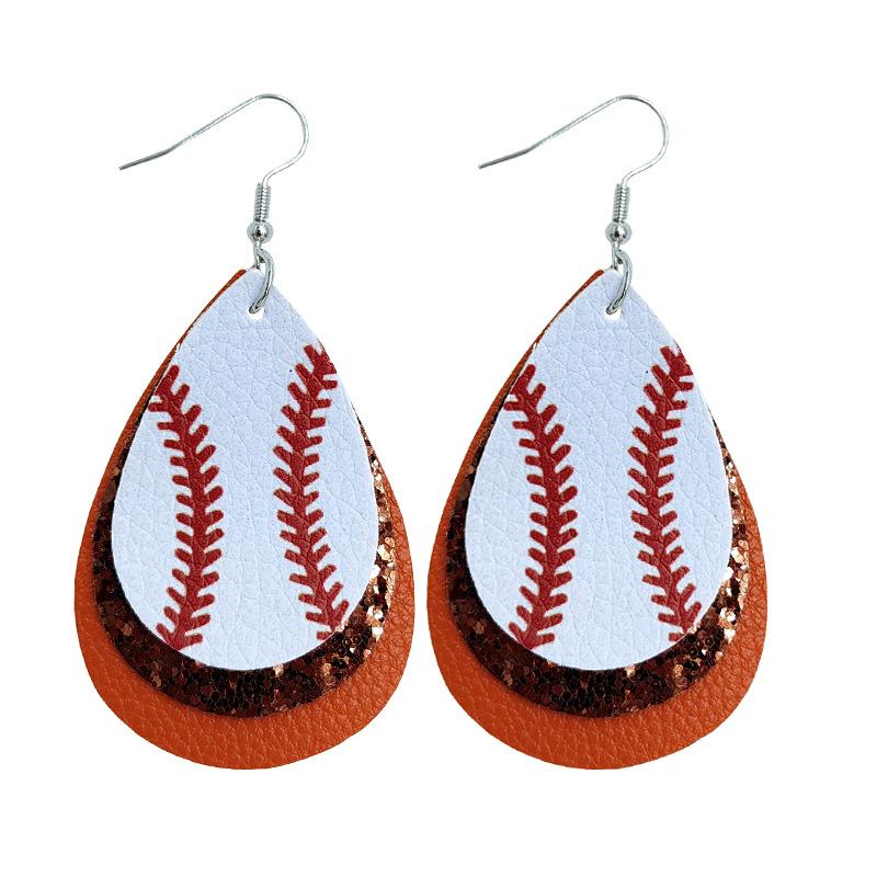 Baseball-Lederohrringe, Football Football Basketball-Lederohrringe