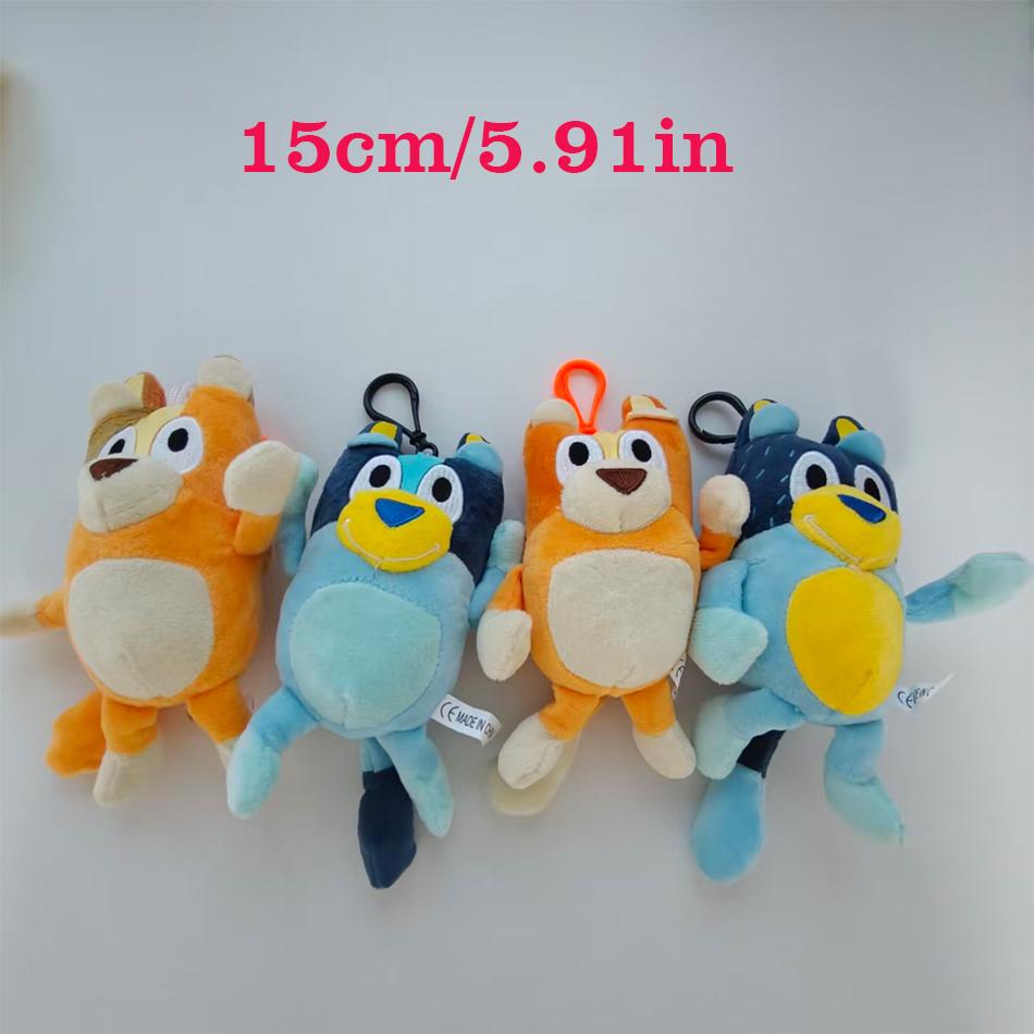 1-4Pcs Hot Blueyed Dog Bingo Family 15-28Cm Plush Toy Cartoon Dog Soft Stuffed Animals Dolls Birthday Gifts Family Blue