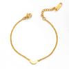 18K Gold Plated CZ Layered Bracelet Set for Women Stainless Steel Pearl Moon Hammered Coin Bangle Daily Gift  Custom