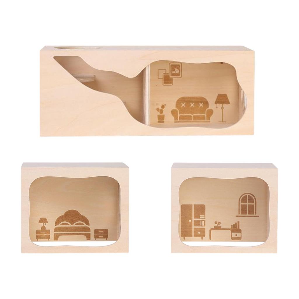 Wooden Hamster House Hide Supplies Cage Decor Cage Accessories Small Animals Pets Tunnel for Rat Hamster Mouse Gerbils Lemmings
