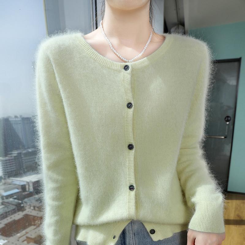 סוודר קרדיגן מינק פתוח מקדימה לנשים, עוטף רך ונעים ליום יום