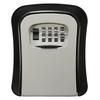 Aluminum Wall Mounted Key Lock Box 4 Digit Code Storage Safe Gray 11.5x9.5x3.9cm