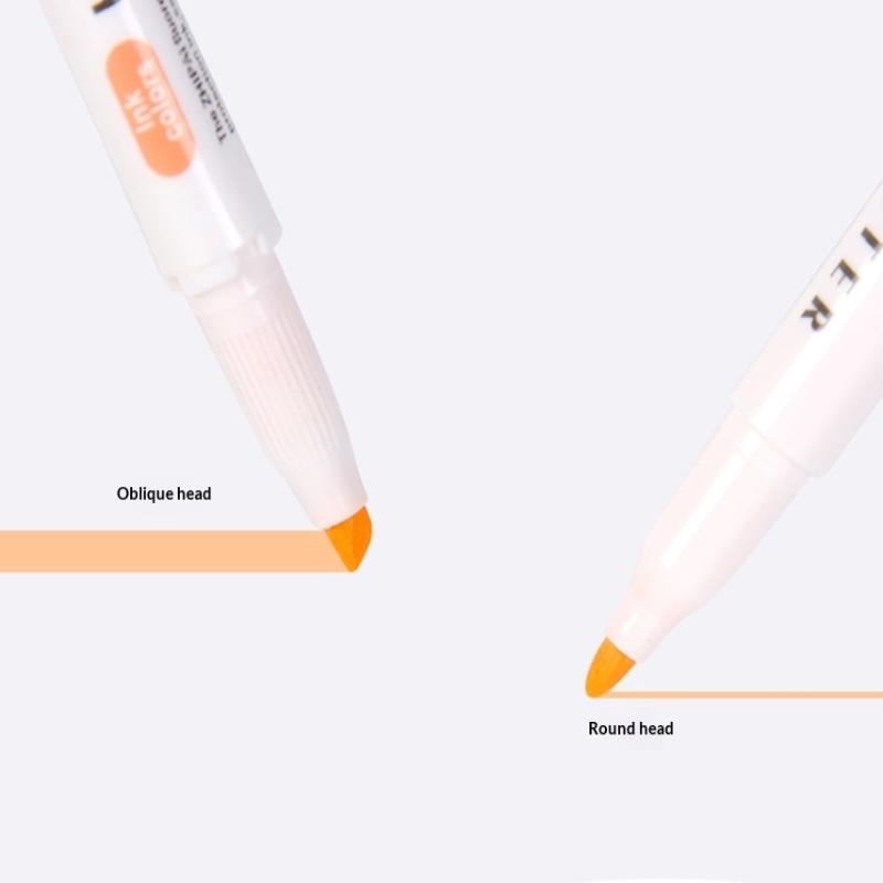 10 ks zvýrazňovačů v pastelových barvách s dvojitým hrotem, fluorescenční popisovač pro zvýraznění klíčových bodů, popisovač s dvojitým hrotem