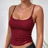 Camiseta sin mangas informal de lunares para mujer, cómoda camiseta sin mangas de tirantes finos para uso diario, ajuste relajado, tejido suave y ligero