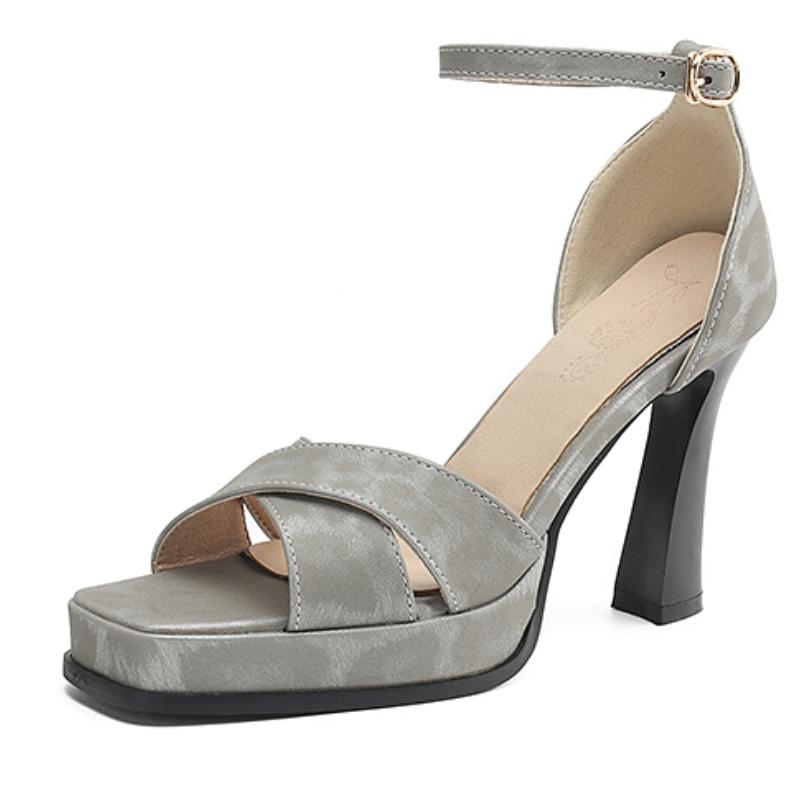 

Элегантные серые женские сандалии гладиаторы летняя обувь 2025 высокий каблук шлепанцы черные зеленые обувь обувь для девочек удобные 39 серый