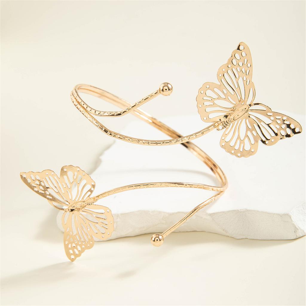 Punk Style Geometric Starfish Adjustable Opening Cuff Bracelet For Women Fashion Metal Arm Jewelry