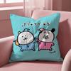 Cute J-Jokes Bear Cushion Cover Multi-Scene Pillow Cover for Home & Car - Reversible, Soft & Durable for Daily Use