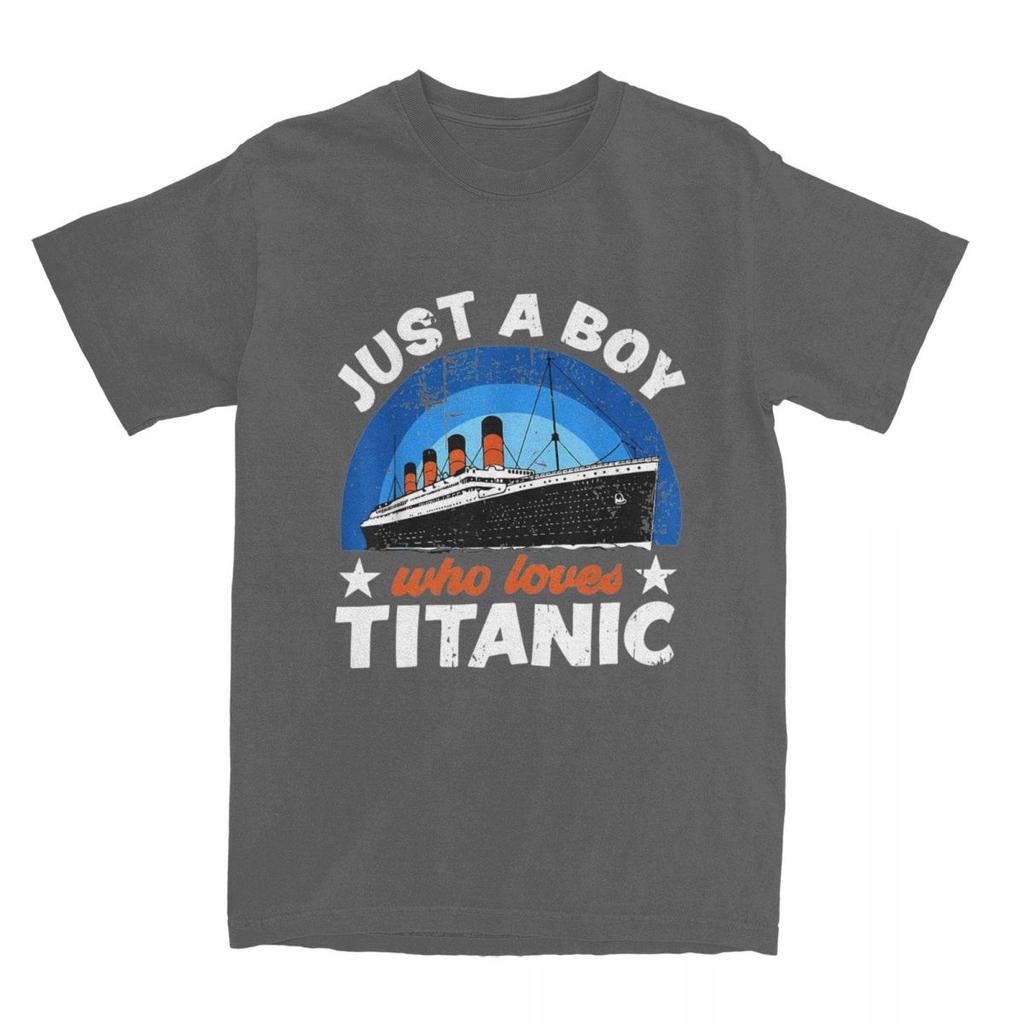 For Boys Who Just Love The RMS Titanic T-Shirt Men Women Funny Humor 100% Cotton Tee Shirt Round Collar Short Sleeve Summer Tops