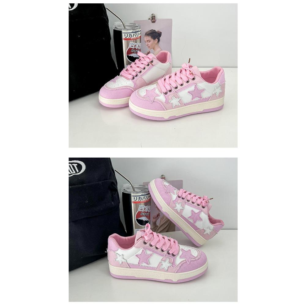 Ретро толстая подошва звездные парусиновые туфли с высокой красотой универсальные низкие повседневные туфли для сноуборда 39 розовый