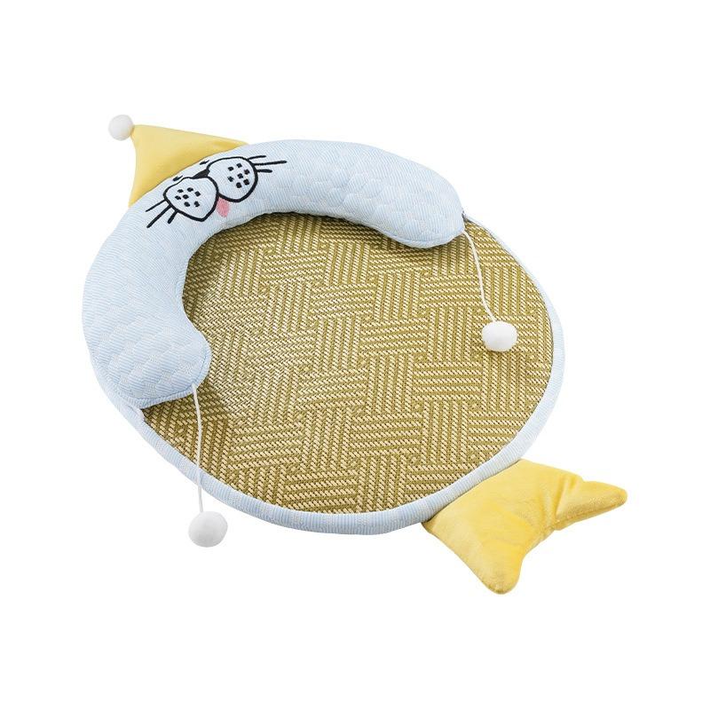 

Summer Cool Ice Pet Cushion Breathable Heat Relief Sleeping Mat for Dogs Cats Home Nest Accessories синий