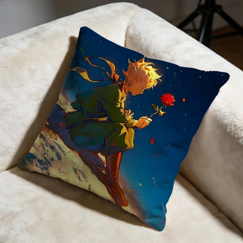 Trendy TThe Little Princeing Cushion Cover Soft Decorative Pillow Case Suitable for Bedroom Sofa Car Travel Use