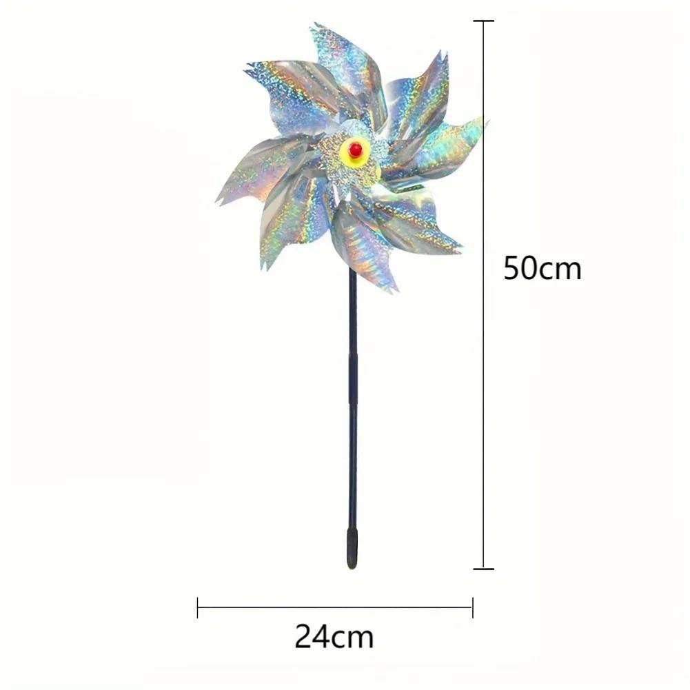 Reflective Bird Repeller Pinwheel - Scarecrow Spinner for Garden, Lawn & Yard, Deters Birds with Sparkly Decoration (1pc)
