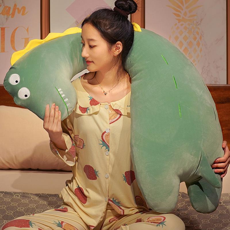 Adorable Cartoon Leg-Clamping Hugging Pillow for Girls - Single-Sided, Washable, Ideal for Side Sleepers