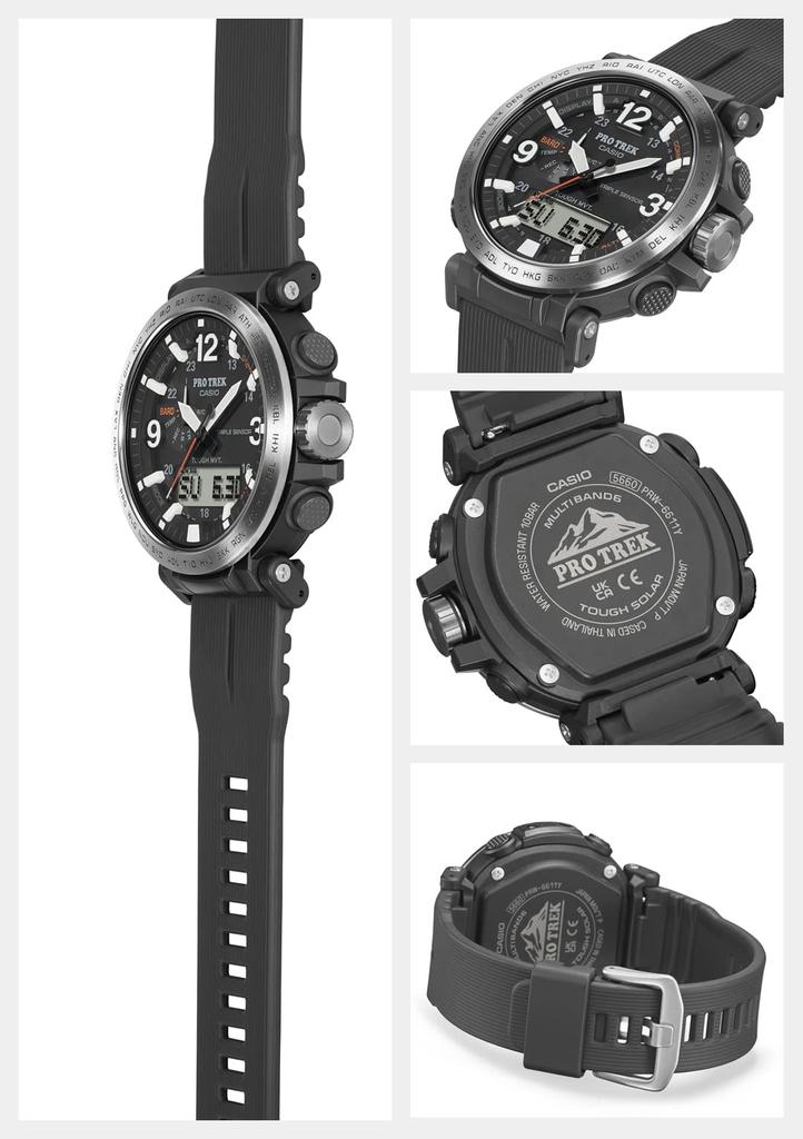 Montre Protrek Climber Line Solar Biomass Plastique Adopte Noir [Casio] [] Radio-pilotée PRW-6611Y-1JF Homme