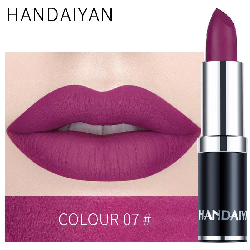 HANDAIYAN 12-color Matte Velvet Lipstick Long-lasting Waterproof Non-stick Cup Does Not Fall Color Lipstick Lipstick