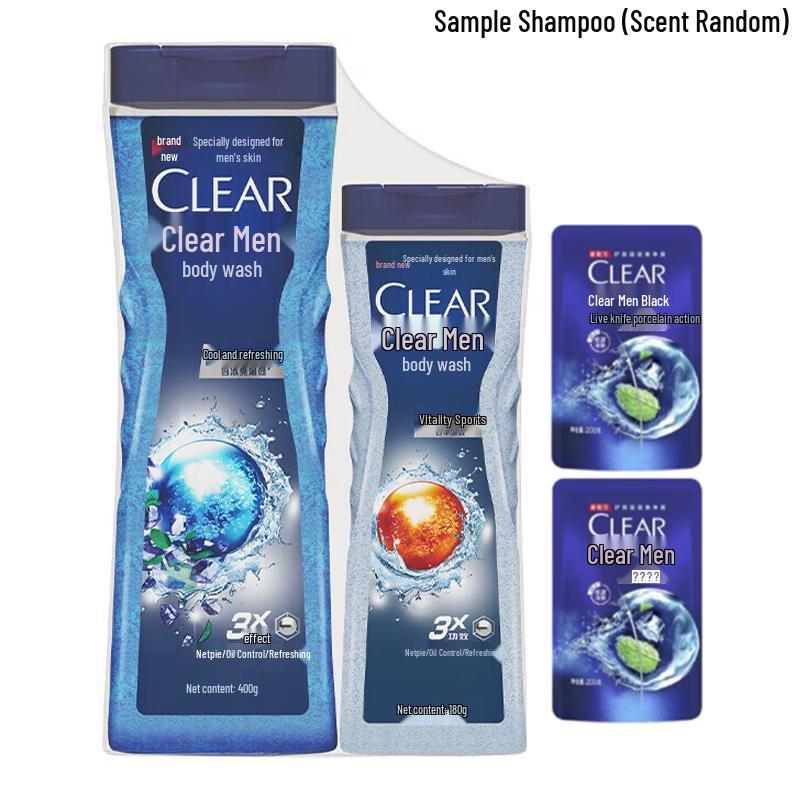 Clear Men Balancing Oil Control Icy Cool Shower Gel & Shampoo Set