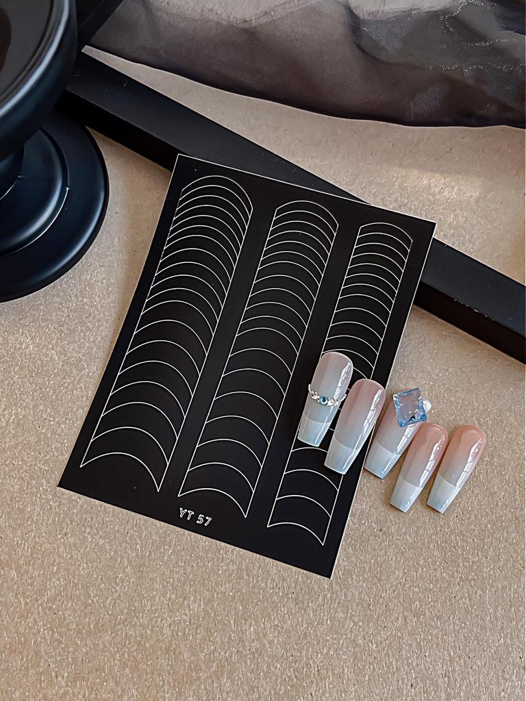 V-Shaped Moon Smile Line French Nail Art Stickers for Nail Polish Gel