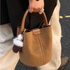 Light Luxury Leisure Bucket Bag For Women Retro Large Capacity Commuting Crossbody Bags Female Suede One Shoulder Pack