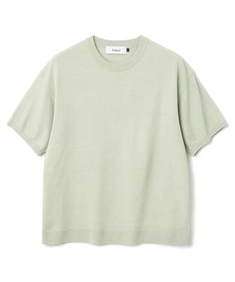 KNITTED Cool Summer Essential Round Short Sleeve Knit Tee Light Mint