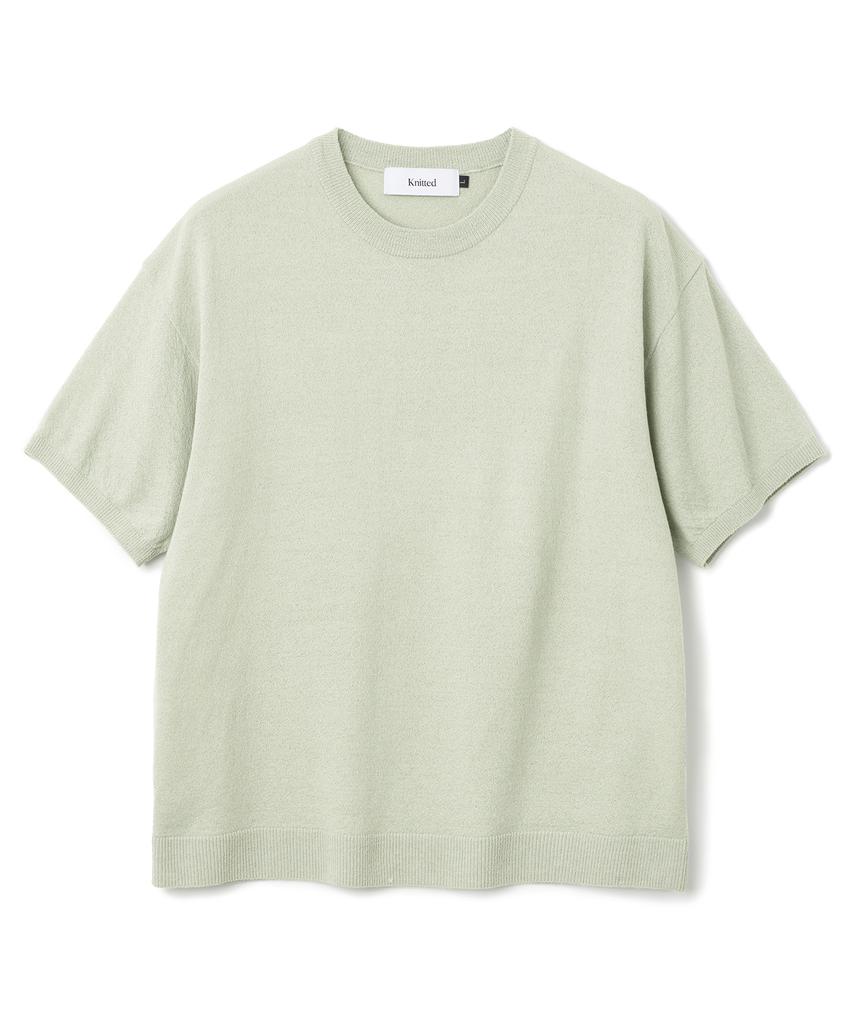 KNITTED Cool Summer Essential Round Short Sleeve Knit Tee Light Mint
