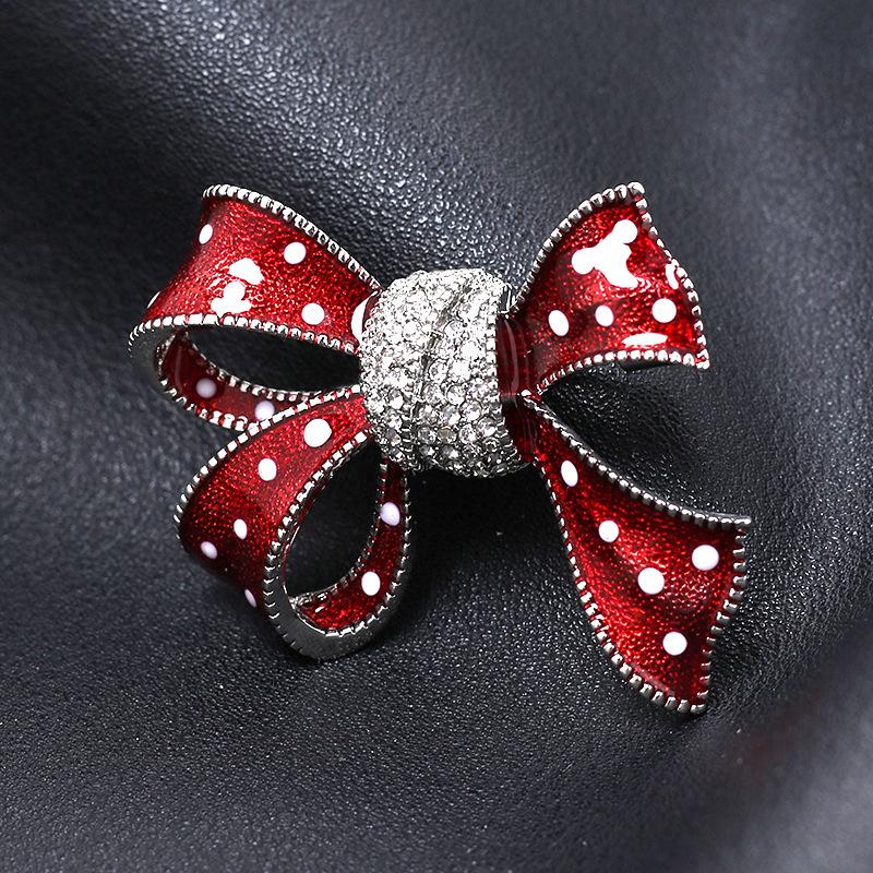 

Шелковая брошь-пряжка для шарфа с бантом в виде капли масла, двойного назначения, высококачественные аксессуары для пиджака с бриллиантами, корсаж для женщины