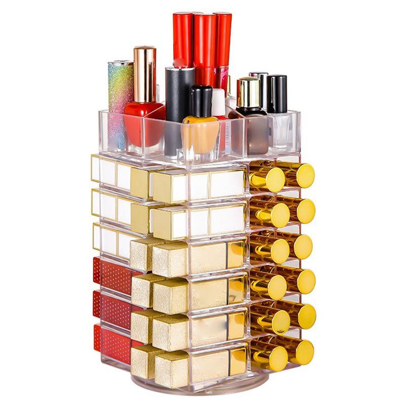 M-Support d'exposition pour rouge à lèvres moderne Rotatif à 360 degrés Support de rangement pour rouge à lèvres en acrylique Peut ranger rouge à lèvres, cosmétiques, etc.