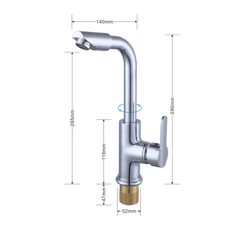 LANGZHIWEN Hot & Cold Copper Basin Faucet