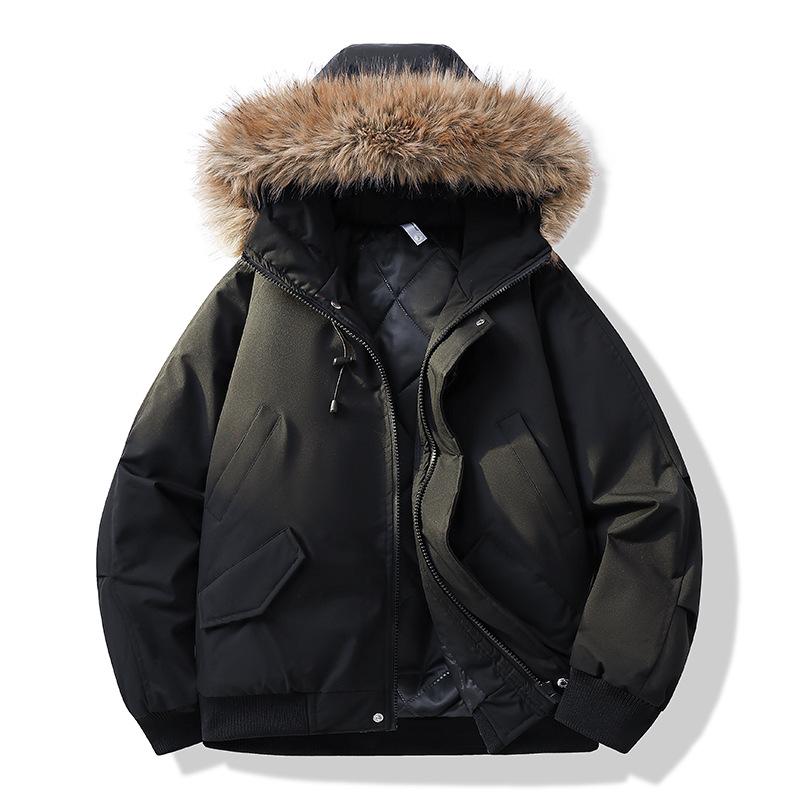 Men's Versatile Hooded Thick Cotton Padded Winter Jacket for Climbing and Sports