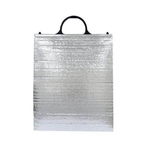 Towa Sangyo Lunch Bag, Lunch Drawstring Bag, Lunch Belt, Silver, Large, Antibacterial Aluminum Cooler Bag with Gusset