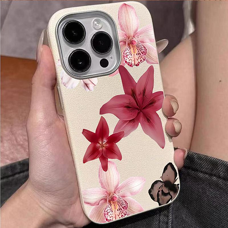 Rosa Lilienblumenmuster Weiche Handyhülle für iPhone 17 Pro Hülle iPhone 11 12 13 14 15 16 Pro Max 17 Air X XS 7 8 Plus 16E Abdeckung