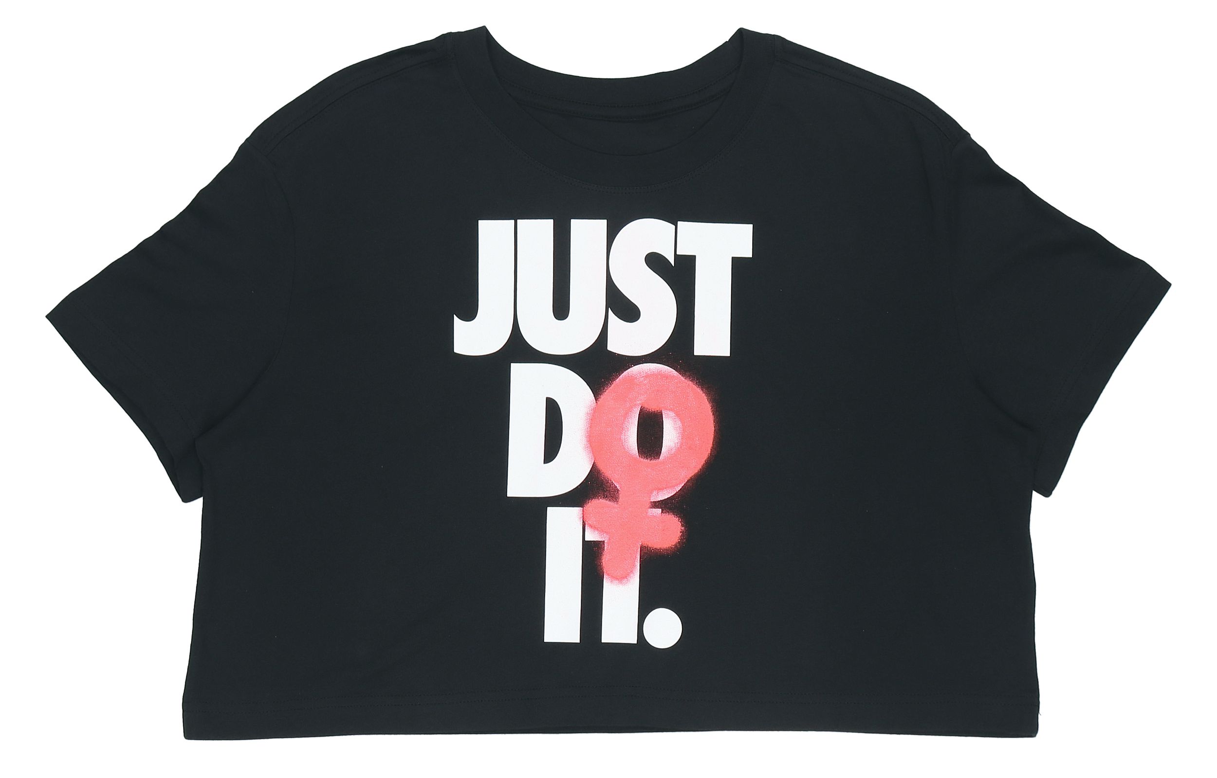 Nike Crop Tops Women s Crew Neck Moderate BV7171-010 L