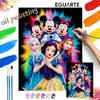 Oil Painting DIY Digital Painting Colorful Mickey Minnie Princess Character Collection Wall Art for Living Room and Entryway.