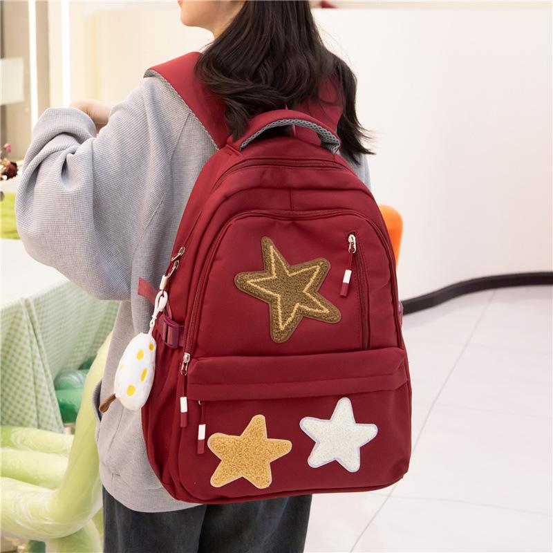 Backpack for Female College Students, Niche Design Sense, Large Capacity Backpack for Female Stars, New High School and Junior High School Backpack