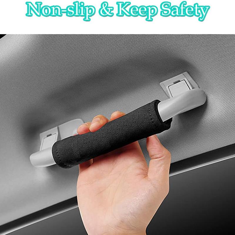 Car Roof Armrest Decoration Soft Suede Cover Auto Interior Pull Handle Gloves Protection Ceiling Handle Protective Covers Decor