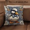 2D Cute Ducks With Bow Ties Throw Pillow Covers Pattern Cushion Cover Suitable For Sofa Bedroom Car Pillow Cover