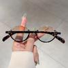 Retro Half Frame Round Sunglasses Punk Hip Hop UV400 Trendy Fashion Women Street Shooting Trendy Accessories
