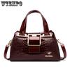 WTEMPO 2-schichtige Große Kapazität Einkaufstasche Luxus Handtaschen Frauen Taschen Designer Krokodil Muster Damen Boston Schulter Tasche Hohe Qualität