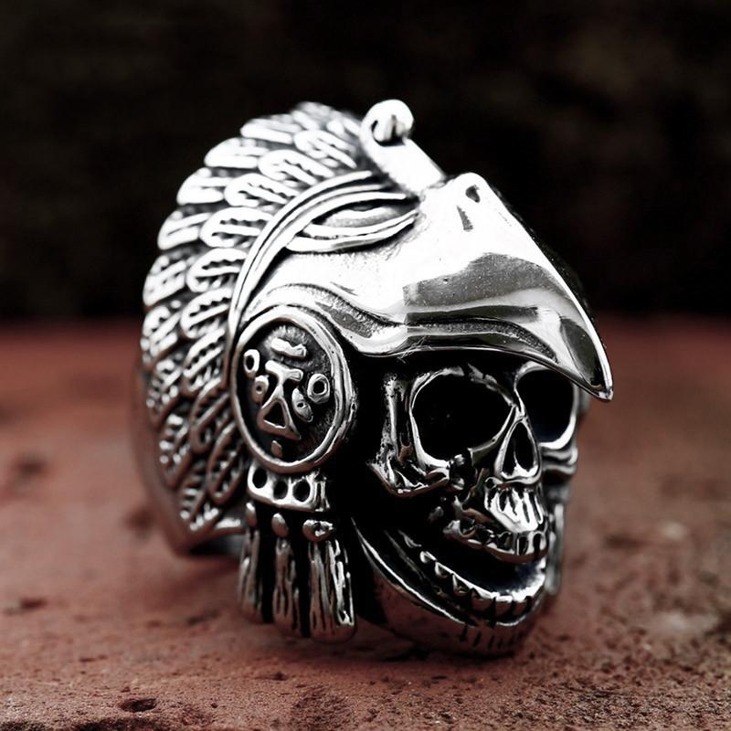 Gothic Vintage Todes Sichel Totenkopf Ring für Herren 316L Edelstahl Hip Hop Biker Skelett Ringe Punk Party Schmuck Großhandel