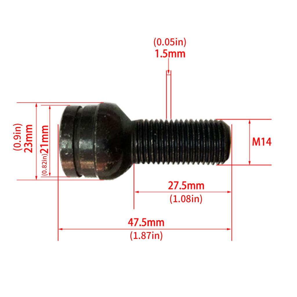 Stainless Wheel Bolt Lock Lug Nut Locking Wheel Nut Setwith Key Automotive Accessory 1K0698137A Replacement Part