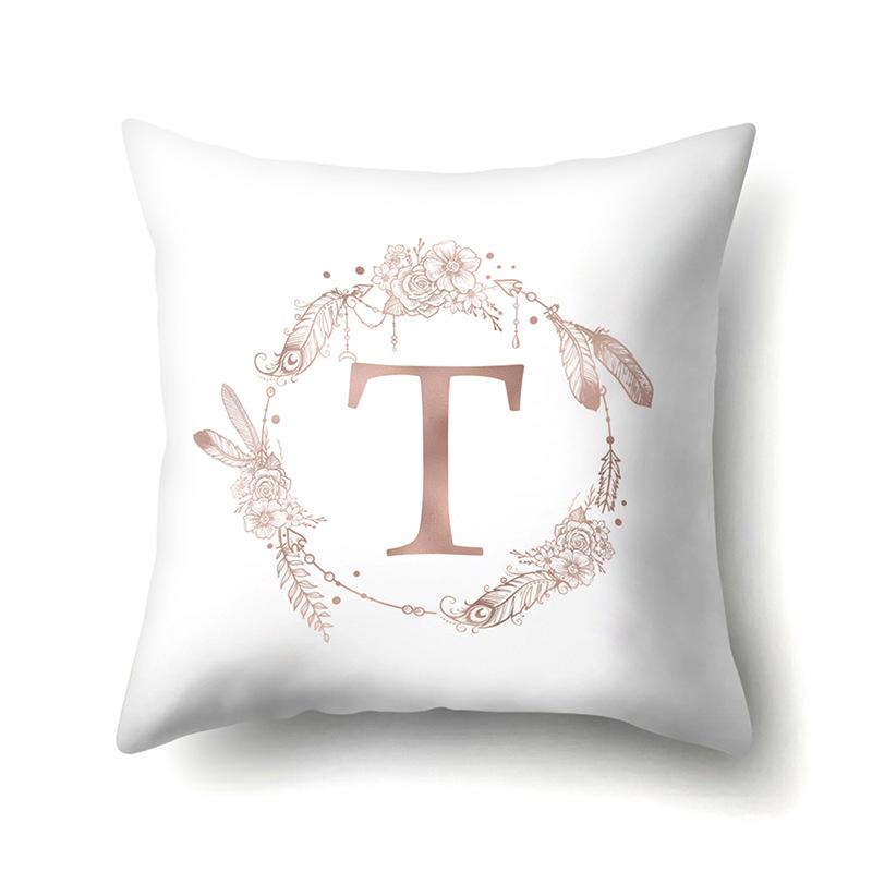 Polyester Pillow Case Home Ins Style Decorative Print Pillow Case 26 English Letter Cushion Cover