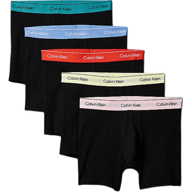 

Calvin Klein Casual Comfortable Letter Logo Mid-Rise Boxer Briefs 5-Pack Men underwear Black LV00NB4231-VSU M