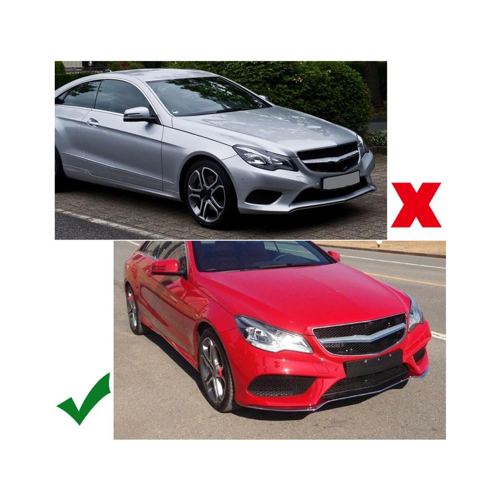 Black Front Bumper Fog Light Grille Set (1 Pair) for Mercedes-Benz E-Class Coupe W207, A207, C207, and AMG Line (2013-2016)