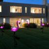 New 3 Pcs/set Waterproof LED Solar Lawn Lighting Flamingo Pattern White Light for Outdoor Garden