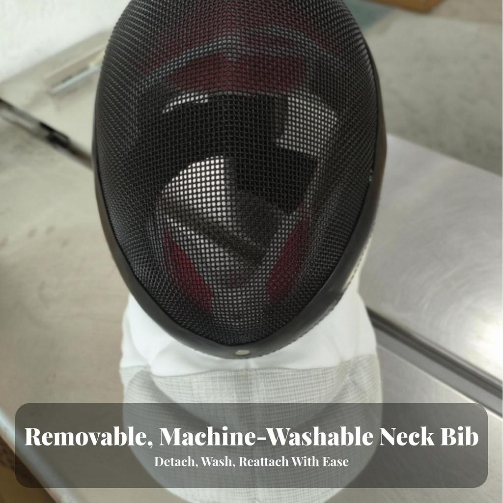 Foil Fencing Mask Clear Vision with Bib Adjustable for Sparring