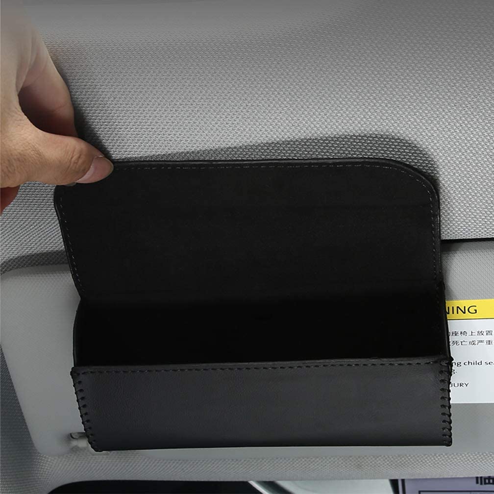 Car Glasses Case Hanging Sun Visor Sunglasses Holder Bill Card Storage Automotive Interior Accessories