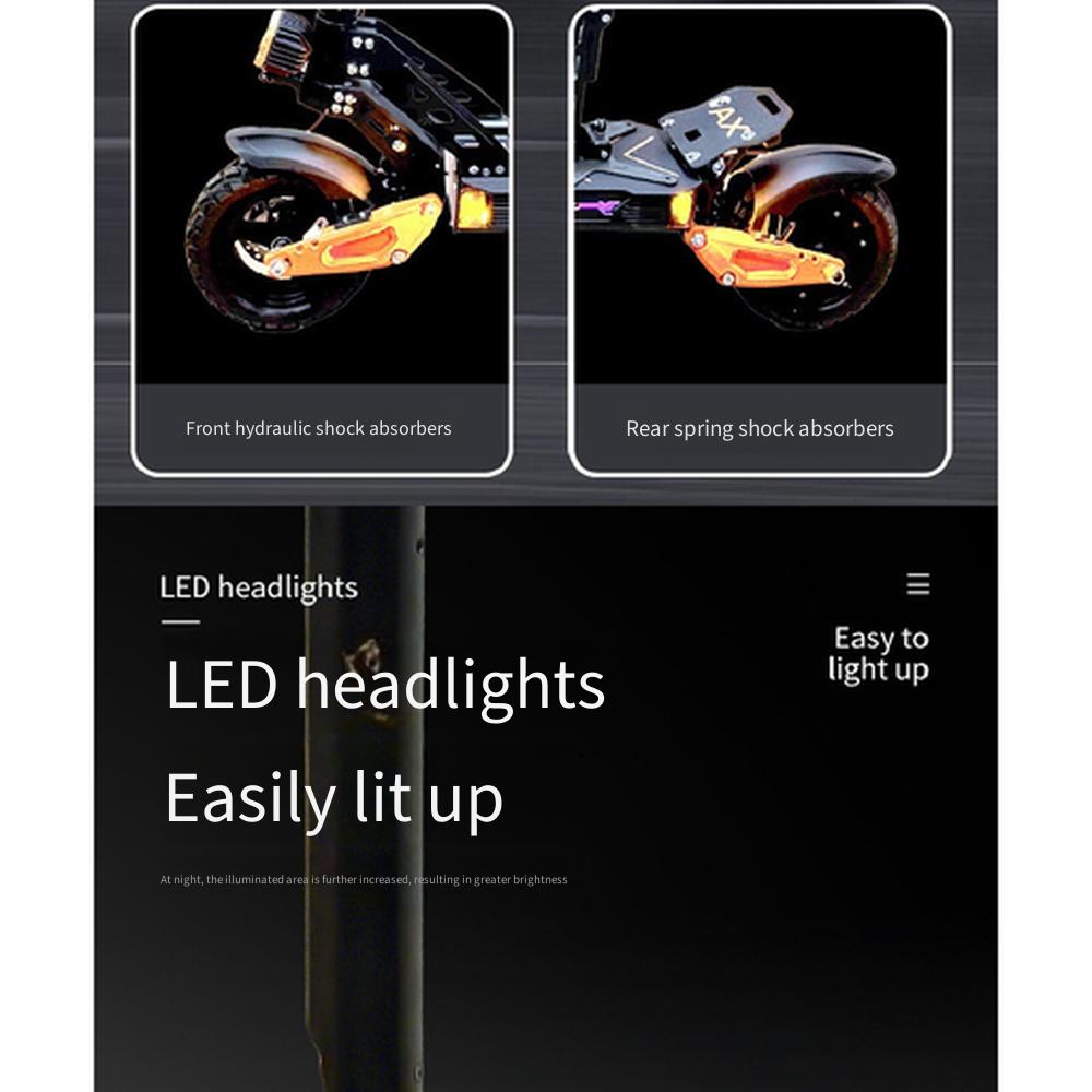 Foldable Electric Scooter for Adults 48V 1000W Card Swipe Lock LED Large Digital Display