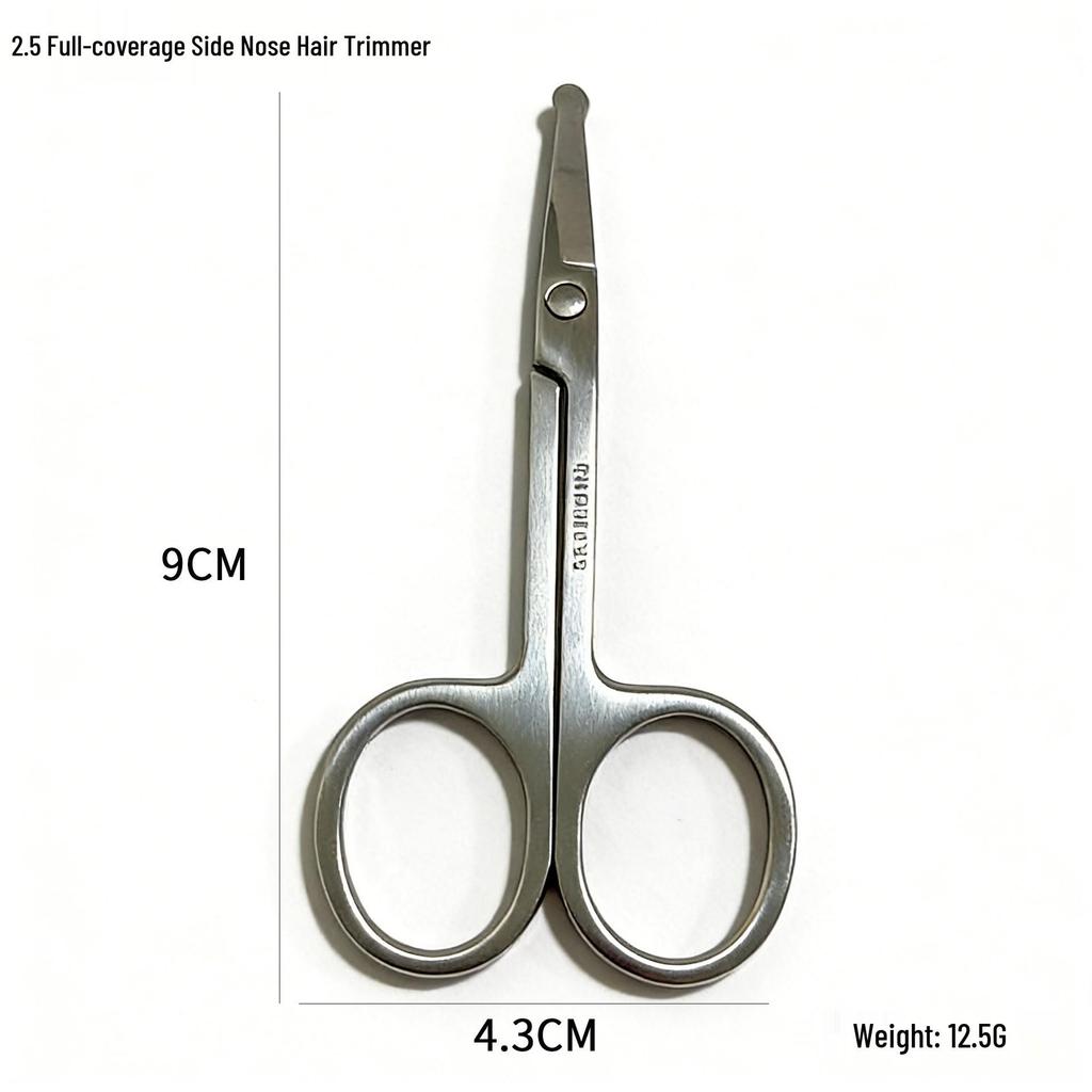 Stainless Steel Eyebrow and Nose Hair Scissors - Round & Pointed Tips, Mirror Polished.