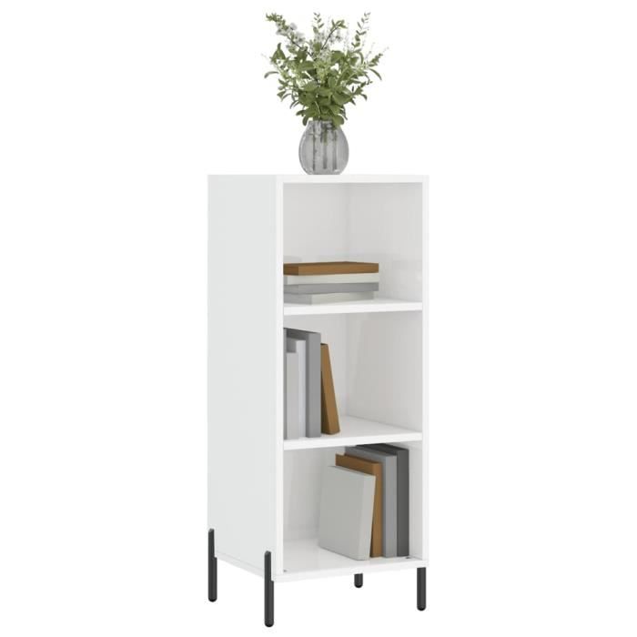 VidaXL Buffet blanc brillant 34,5x32,5x90 cm bois d'ingénierie 828742