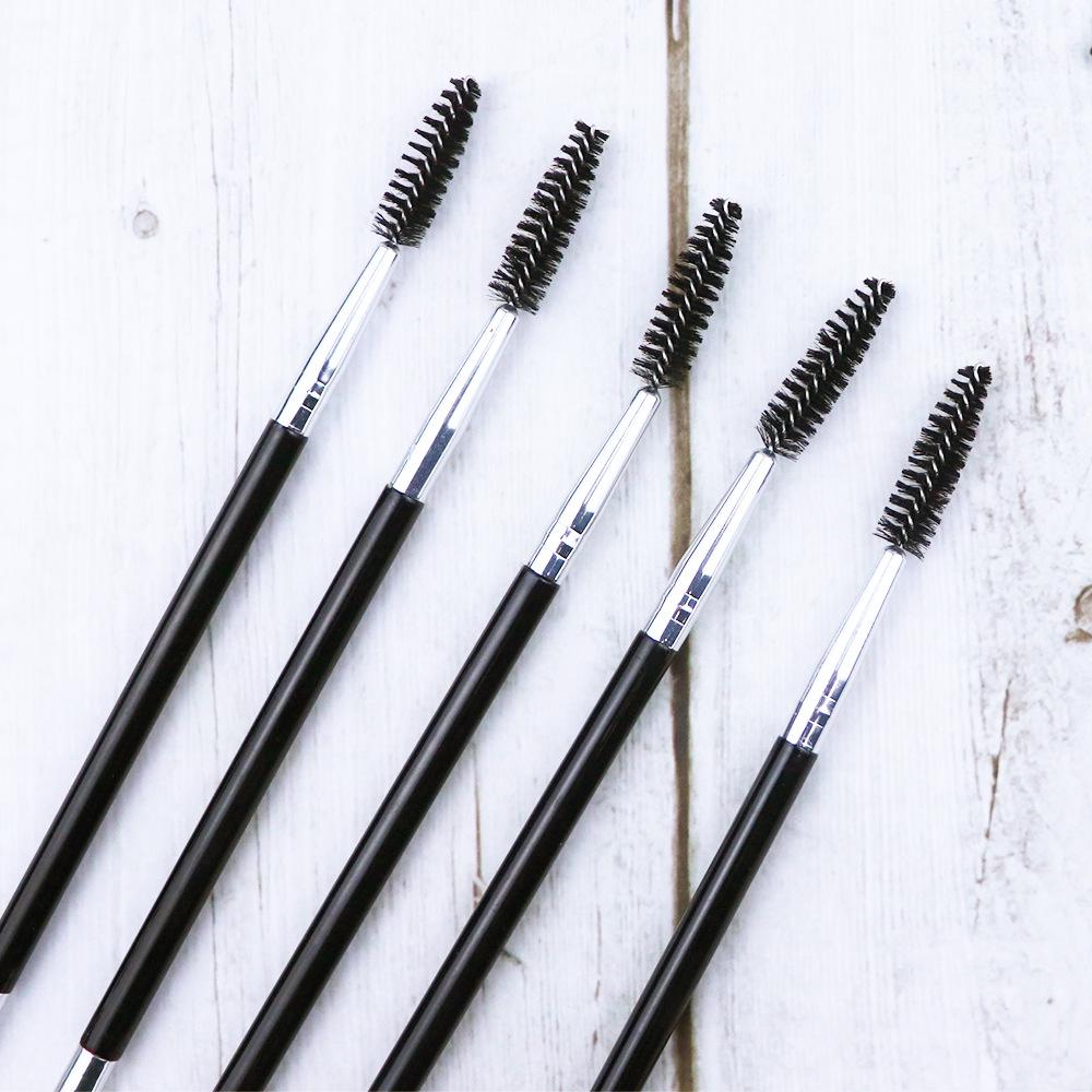 Double-Ended Eyebrow Brush Spiral Comb & Angled Brow Powder Brush Professional Makeup Tool