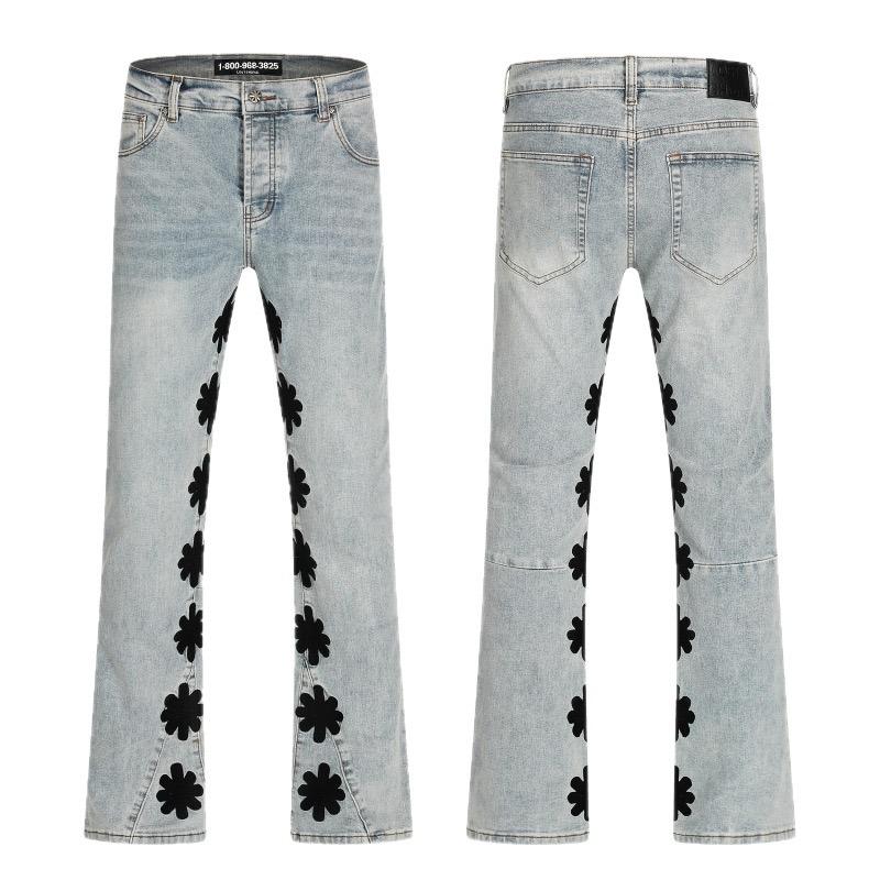 BeatStreet Embroidered Floral Flare Jeans Men